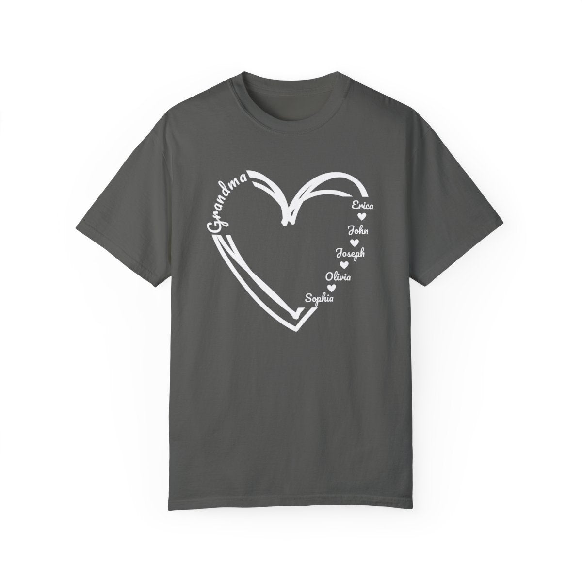 Custom Grandma Heart T-Shirt - Personalized with Grandkids Names - Comfort Colors® - c179a25