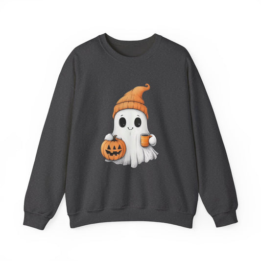 Pumpkin Spice Ghost Sweatshirt - Cozy Halloween Vibes - c497a25