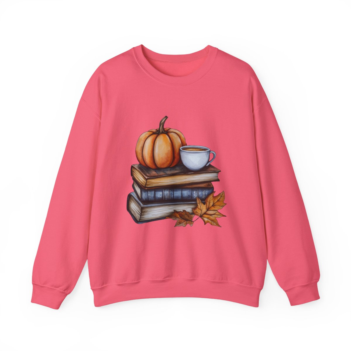 Cozy Fall Vibes Sweatshirt - Pumpkin, Books & Coffee Lover Style - c515a25