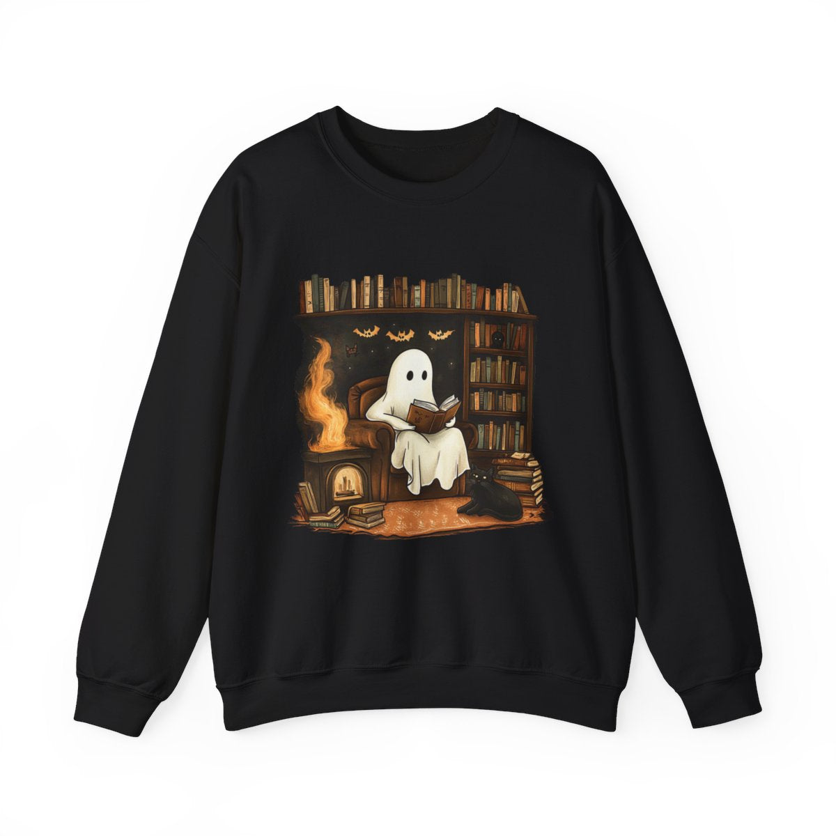 Ghost in Library Sweatshirt - Spooky Cozy Fall Book Vibes - c510a25