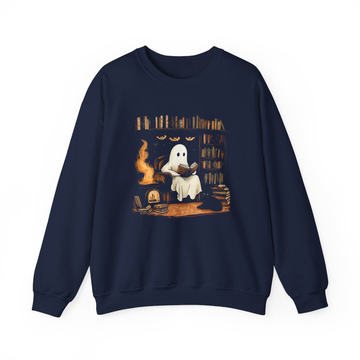 Spooky Bookworm Ghost Sweatshirt - Cozy Halloween Vibes - c500a25