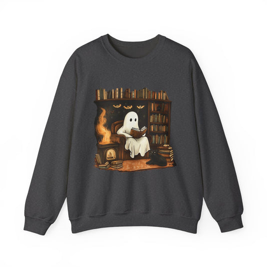 Ghost in Library Sweatshirt - Spooky Cozy Fall Book Vibes - c510a25