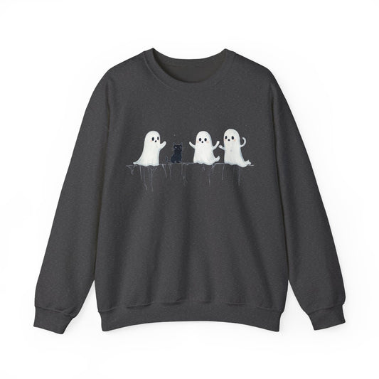Boo Crew Ghost & Cat Sweatshirt - Spooky Season Vibes - c493a25