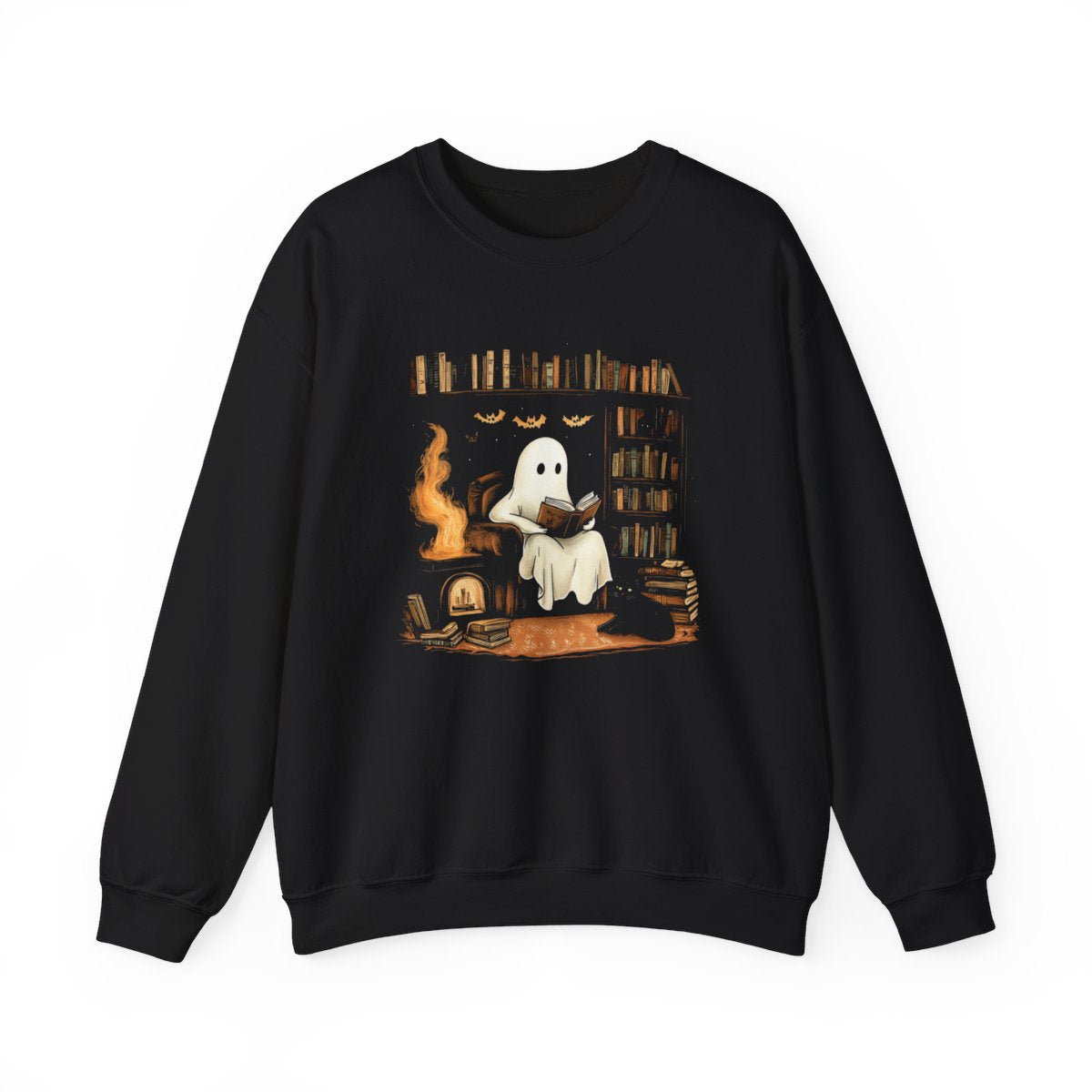 Spooky Bookworm Ghost Sweatshirt - Cozy Halloween Vibes - c500a25