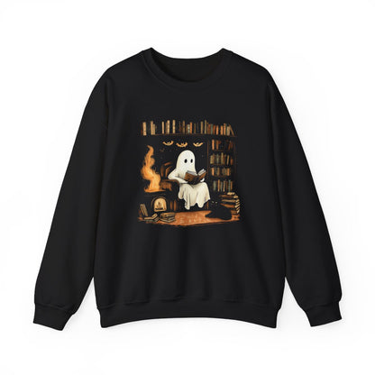 Spooky Bookworm Ghost Sweatshirt - Cozy Halloween Vibes - c500a25