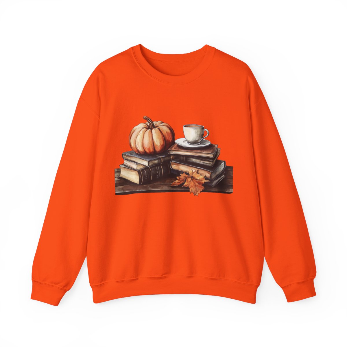 Pumpkin, Books & Coffee Sweatshirt - Fall Cozy Aesthetic - c516a25