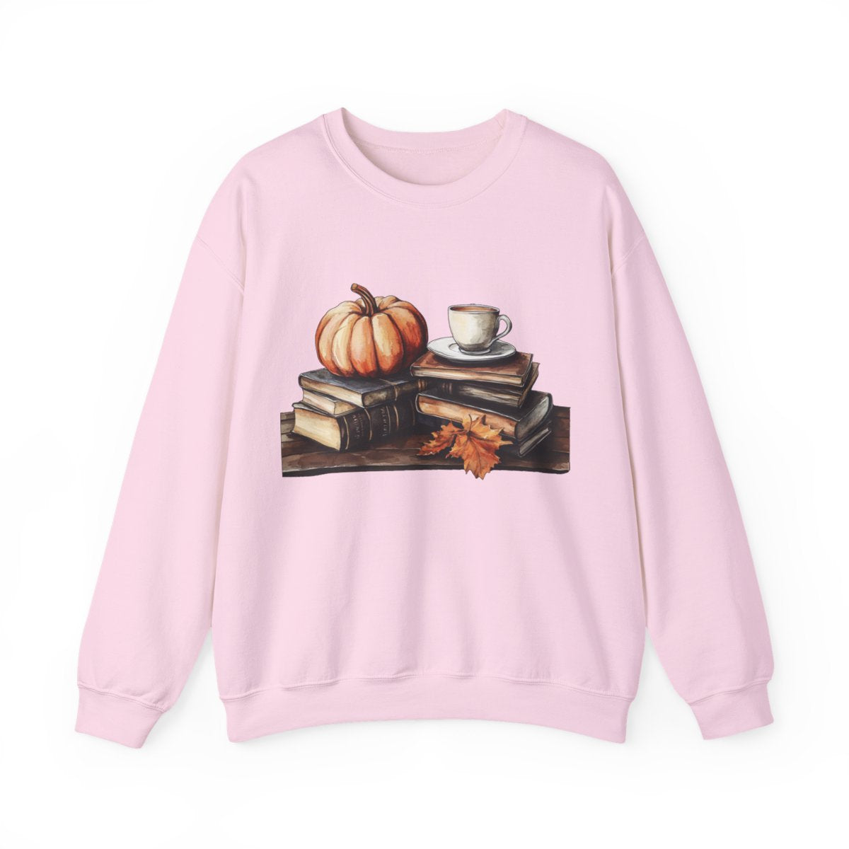 Pumpkin, Books & Coffee Sweatshirt - Fall Cozy Aesthetic - c516a25