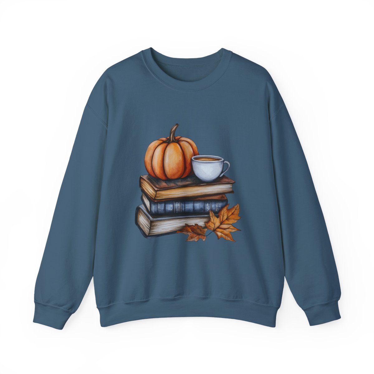 Cozy Fall Vibes Sweatshirt - Pumpkin, Books & Coffee Lover Style - c515a25