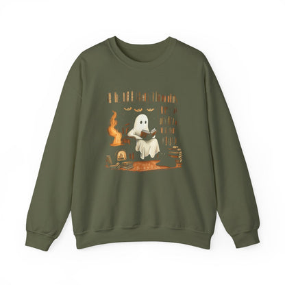 Spooky Bookworm Ghost Sweatshirt - Cozy Halloween Vibes - c500a25