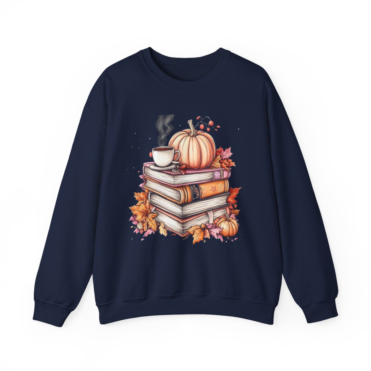 Pumpkins, Books & Coffee Sweatshirt - Fall Vibes for Readers - c464a25