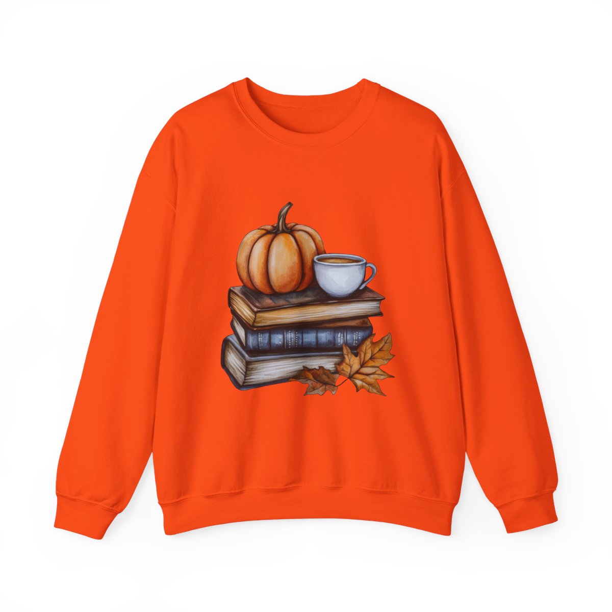Cozy Fall Vibes Sweatshirt - Pumpkin, Books & Coffee Lover Style - c515a25