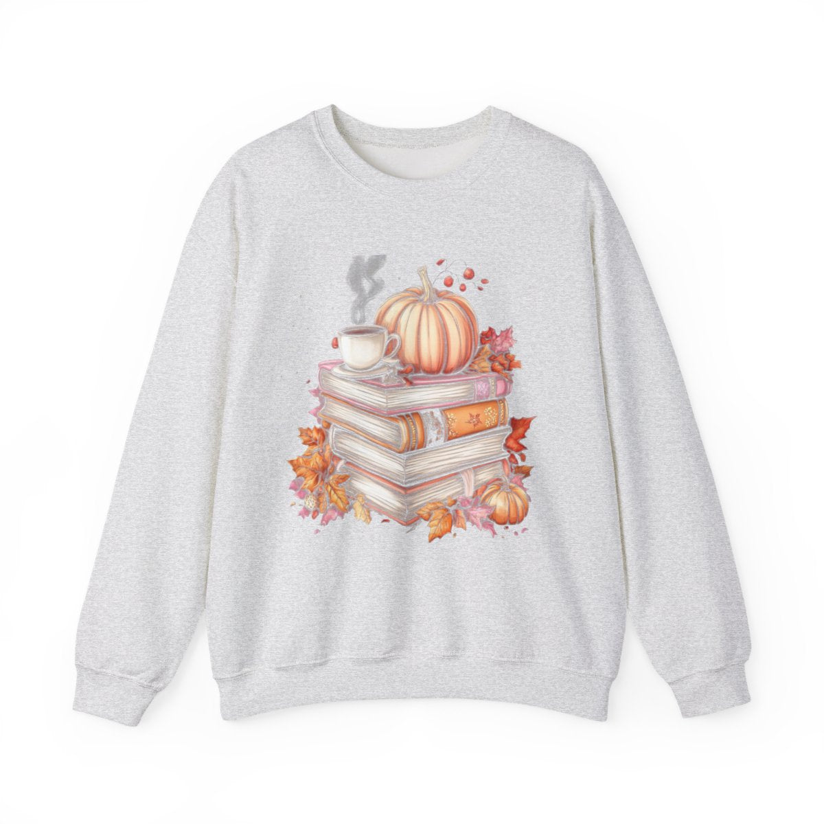 Pumpkins, Books & Coffee Sweatshirt - Fall Vibes for Readers - c464a25