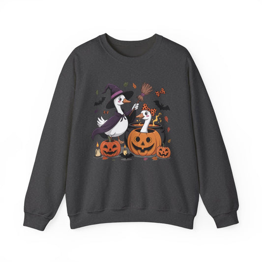 Witchy Goose Pumpkin Sweatshirt - Cozy Halloween Vibes - c520a25