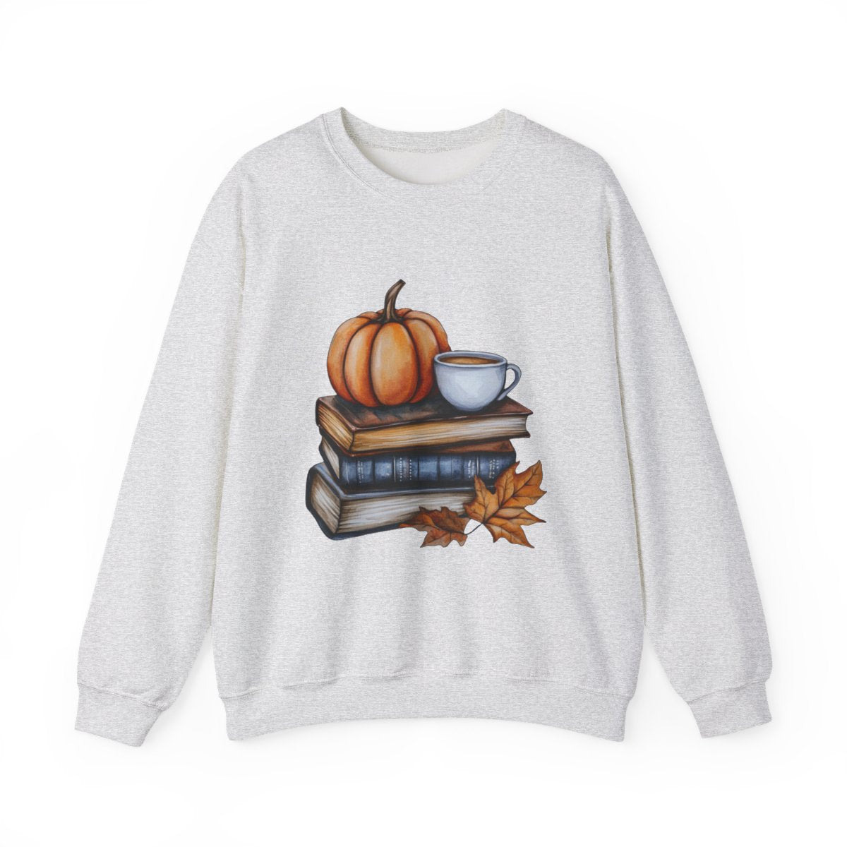 Cozy Fall Vibes Sweatshirt - Pumpkin, Books & Coffee Lover Style - c515a25