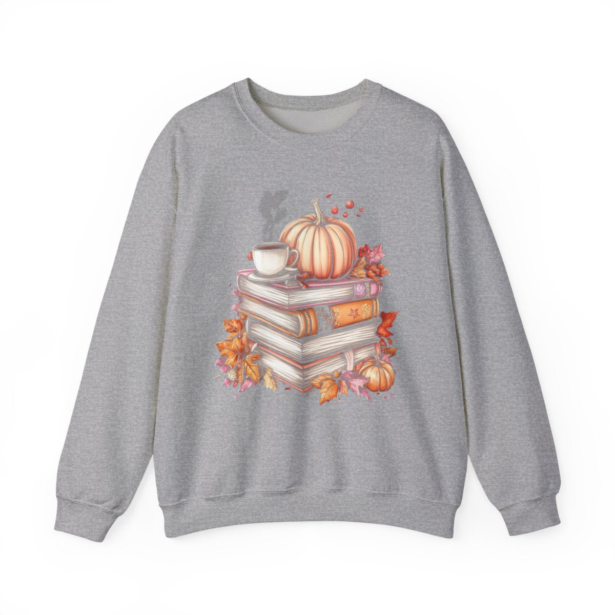 Pumpkins, Books & Coffee Sweatshirt - Fall Vibes for Readers - c464a25