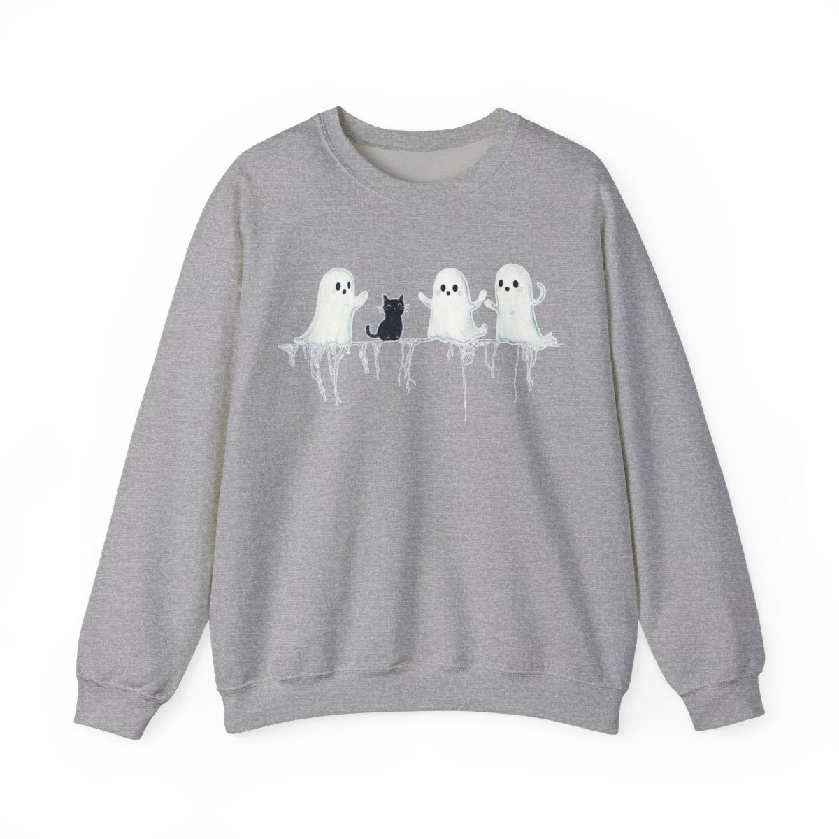 Boo Crew Ghost & Cat Sweatshirt - Spooky Season Vibes - c493a25