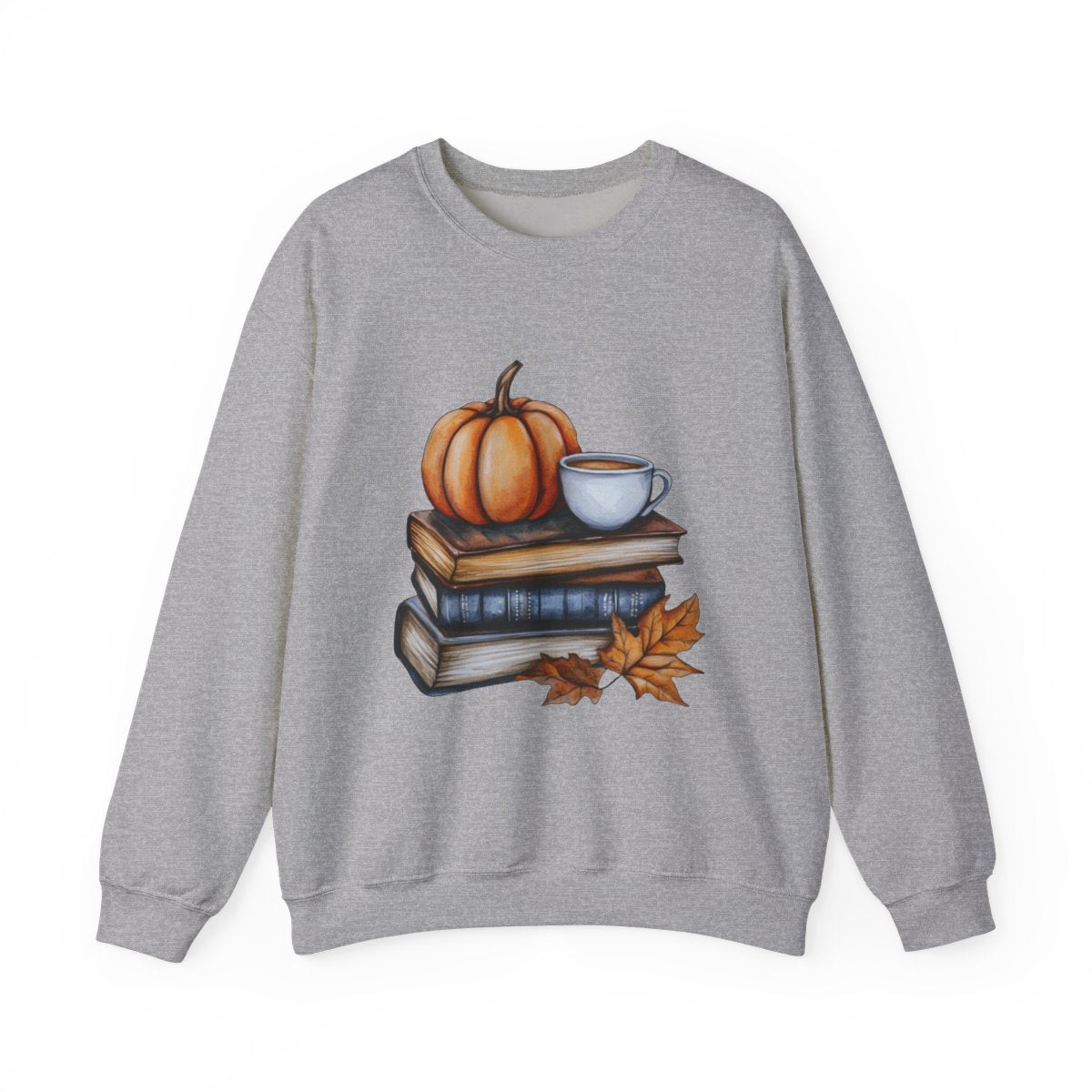 Cozy Fall Vibes Sweatshirt - Pumpkin, Books & Coffee Lover Style - c515a25