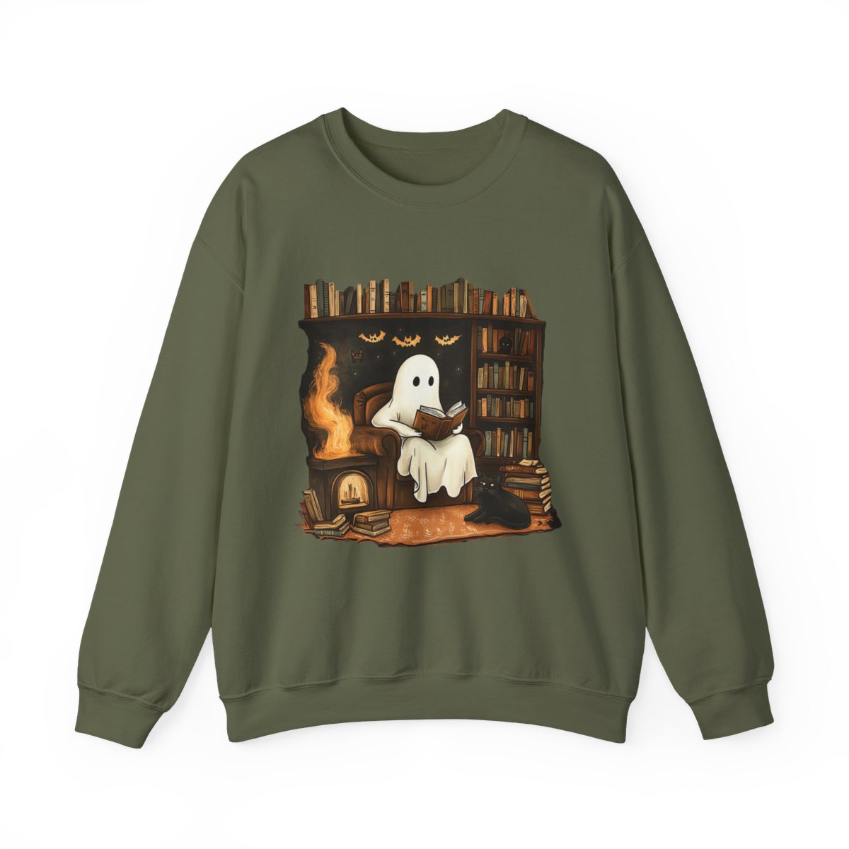 Ghost in Library Sweatshirt - Spooky Cozy Fall Book Vibes - c510a25