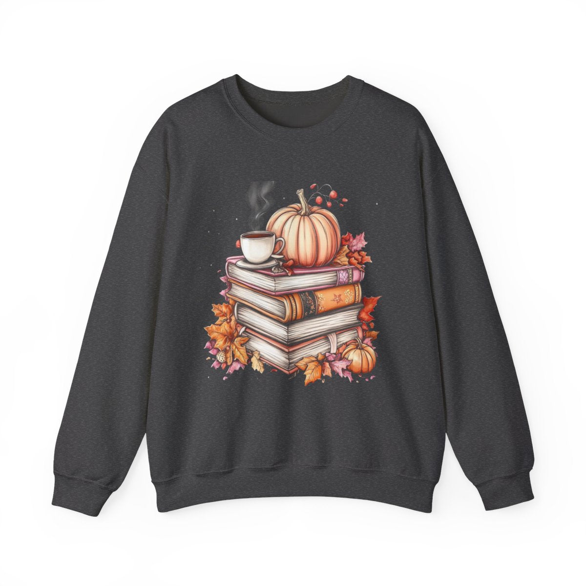 Pumpkins, Books & Coffee Sweatshirt - Fall Vibes for Readers - c464a25