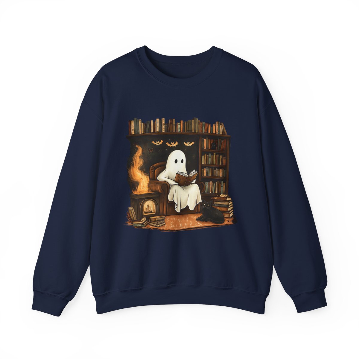 Ghost in Library Sweatshirt - Spooky Cozy Fall Book Vibes - c510a25