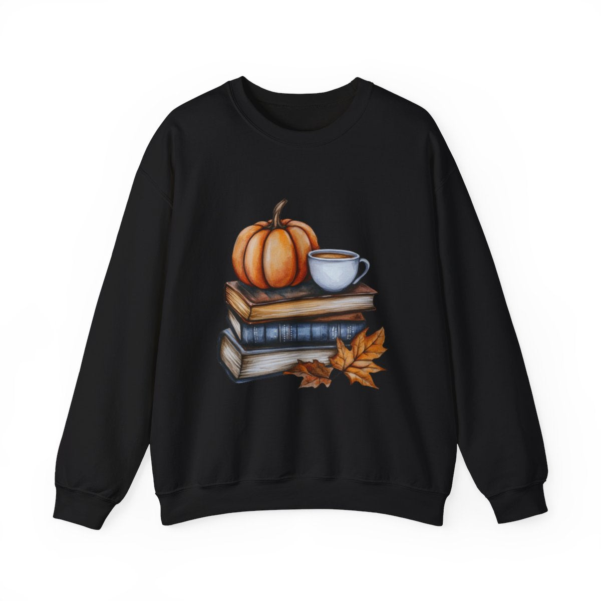 Cozy Fall Vibes Sweatshirt - Pumpkin, Books & Coffee Lover Style - c515a25