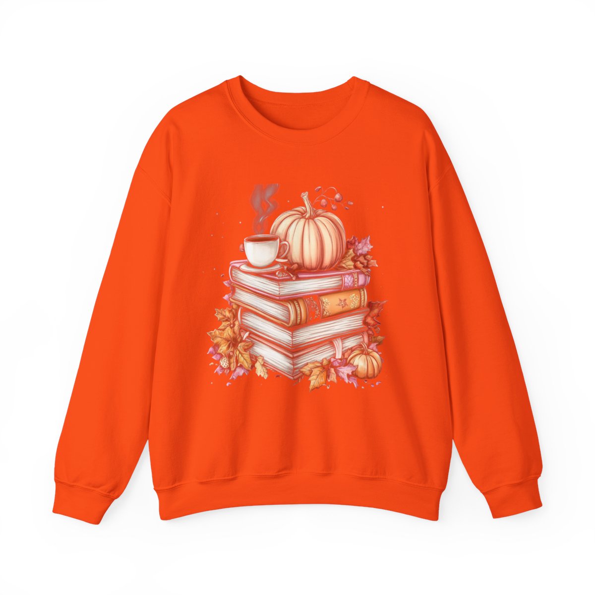 Pumpkins, Books & Coffee Sweatshirt - Fall Vibes for Readers - c464a25