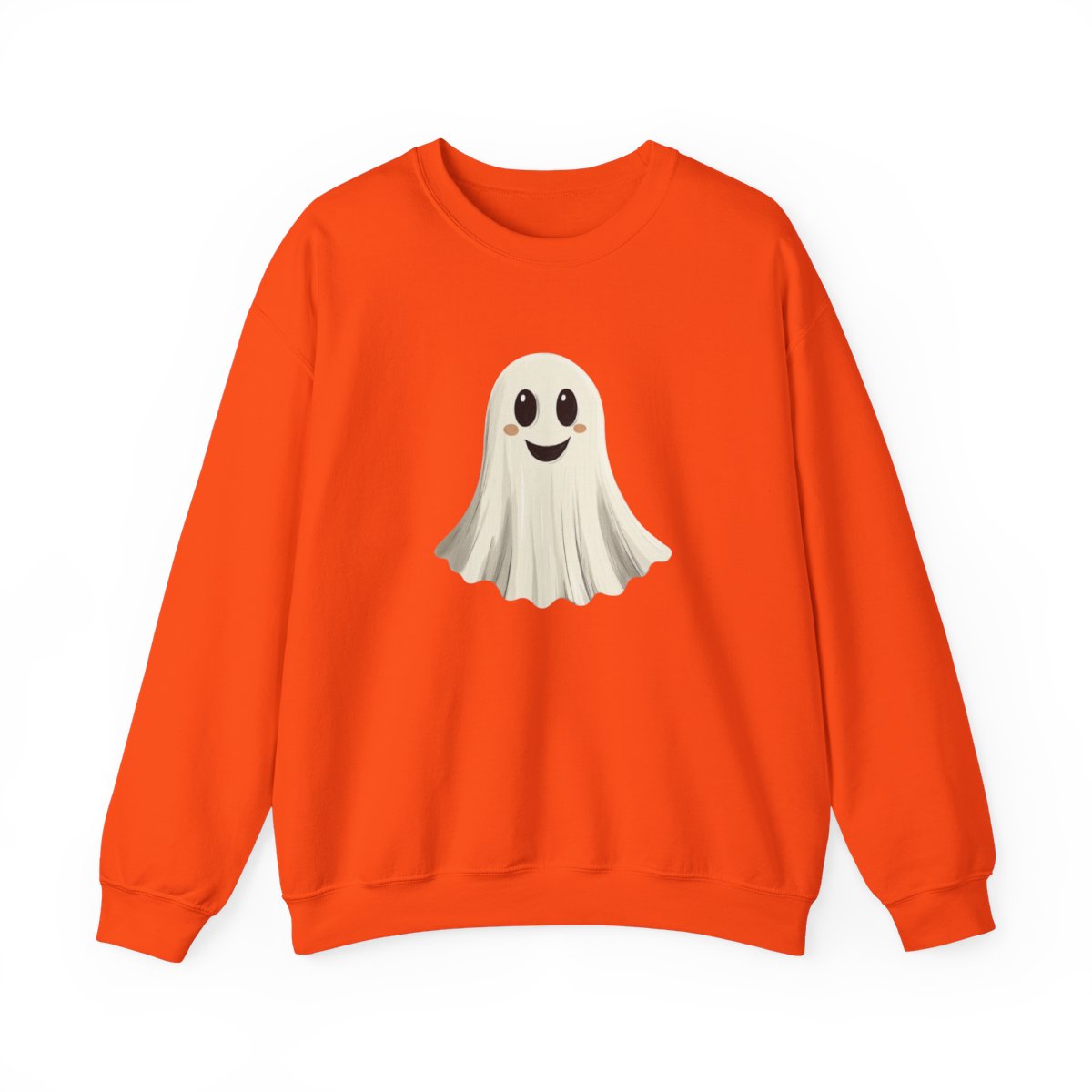 Happy Ghost on Black Sweatshirt - Minimal Halloween Vibes - c506a25