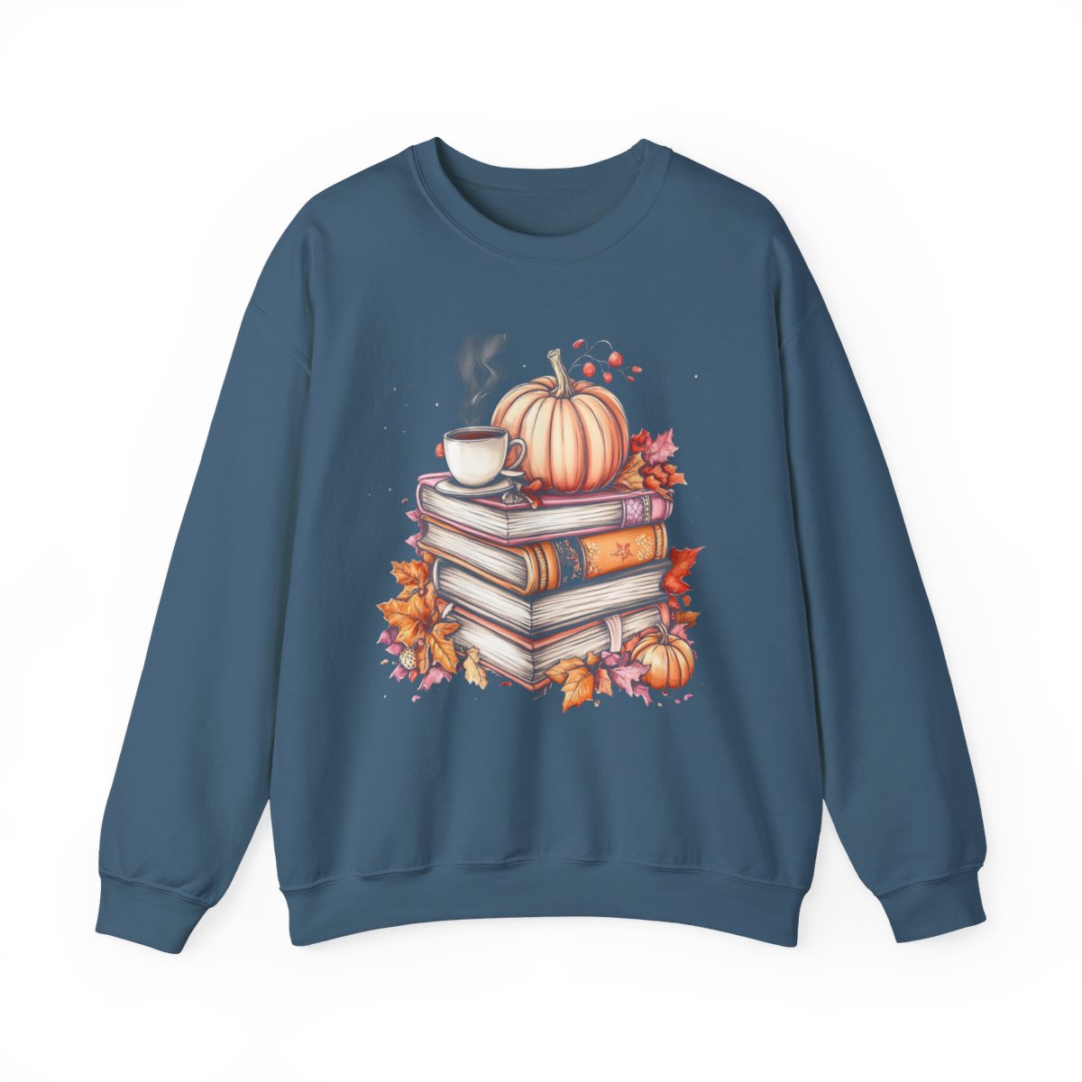 Pumpkins, Books & Coffee Sweatshirt - Fall Vibes for Readers - c464a25