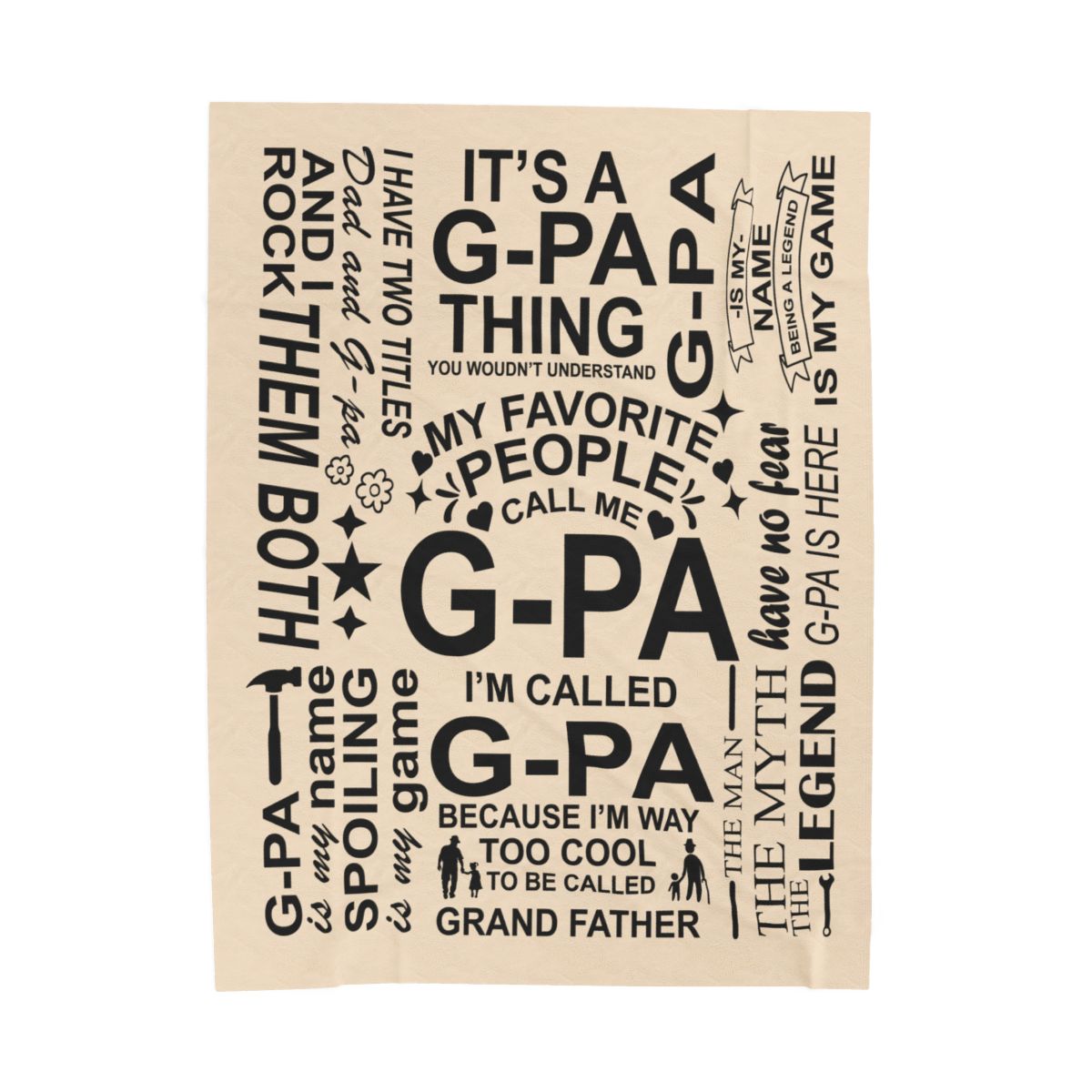 G-Pa Quotes - Velveteen Plush Blanket - c150a25