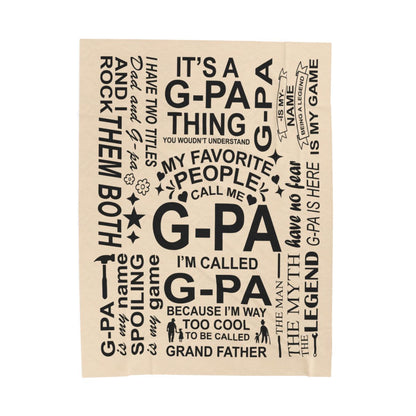 G-Pa Quotes - Velveteen Plush Blanket - c150a25