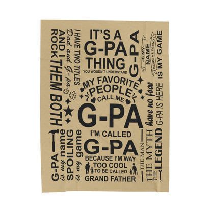 G-Pa Quotes - Velveteen Plush Blanket - c150a25