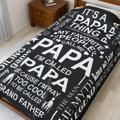Papa Quotes - Velveteen Plush Blanket - c156a25