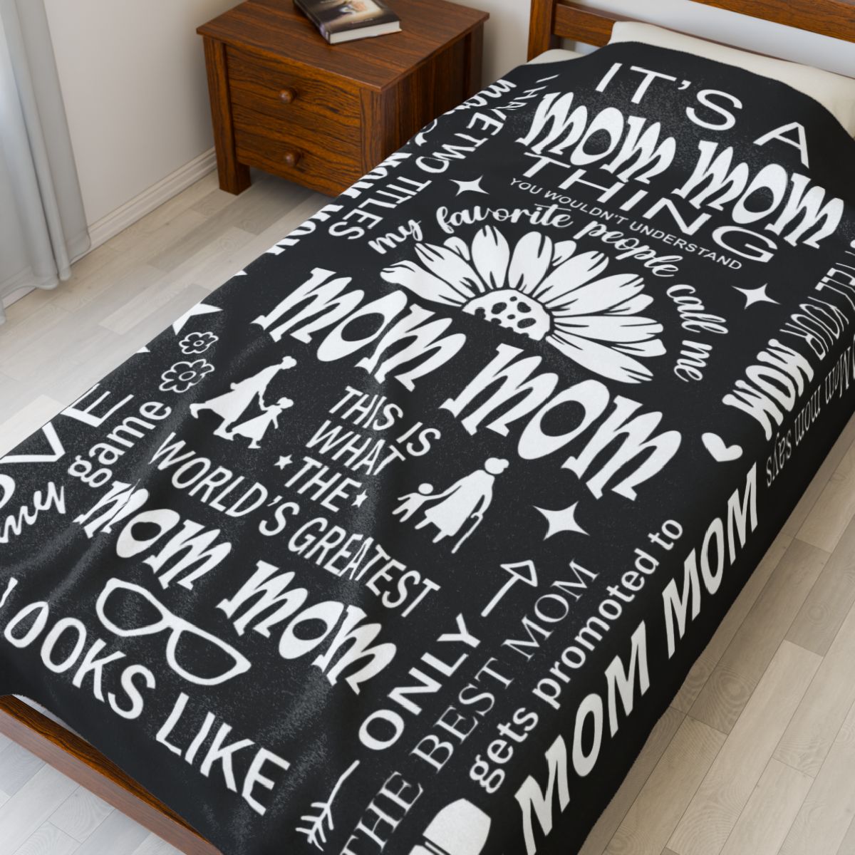Mom Mom Quotes - Velveteen Plush Blanket - c170a25